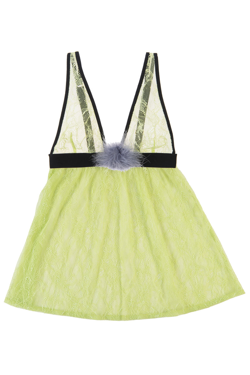 Alison Lace Babydoll - Lime