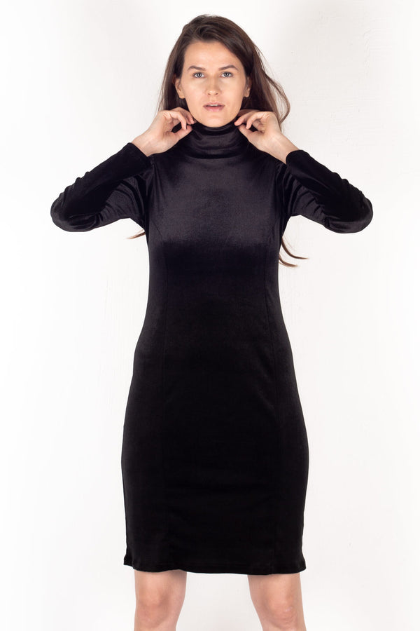 Ann Turtleneck Dress - Black