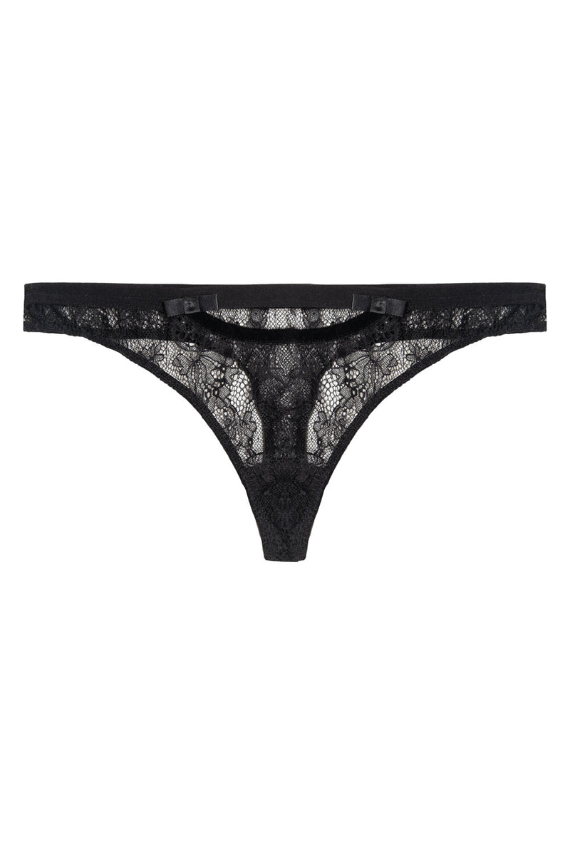 Piret Lace Thongs - Black