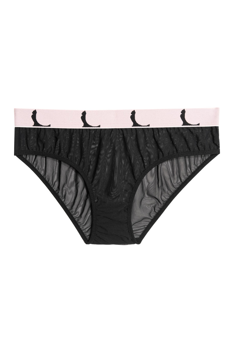 Maike Mesh Knickers - Black + Pink