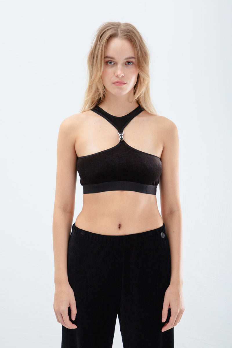 Ilona Velvet Bra - Black