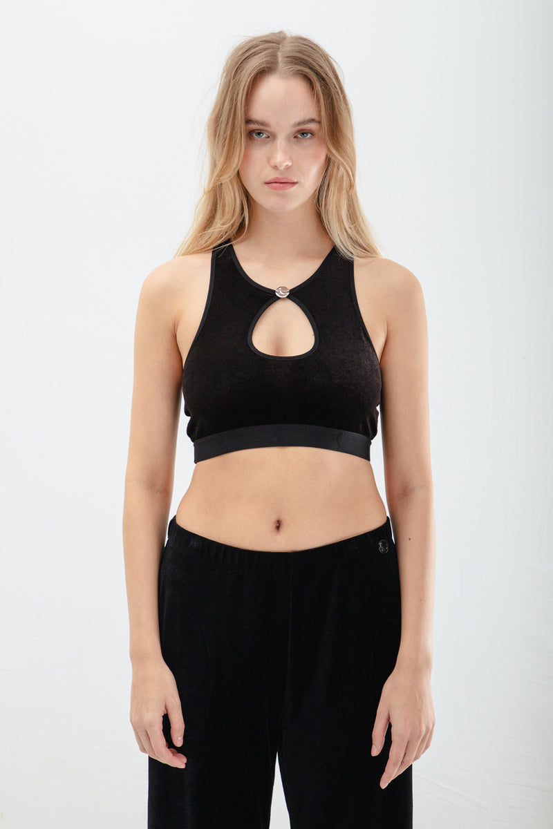 Ilona Velvet Bra - Black