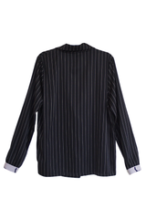 Striped PJ Jacket - Black + White