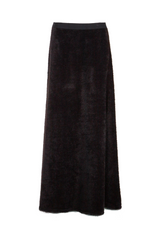 Furry Long Skirt - Black