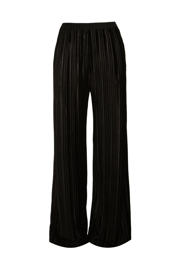 Erle Pleated Velvet Trousers - Black