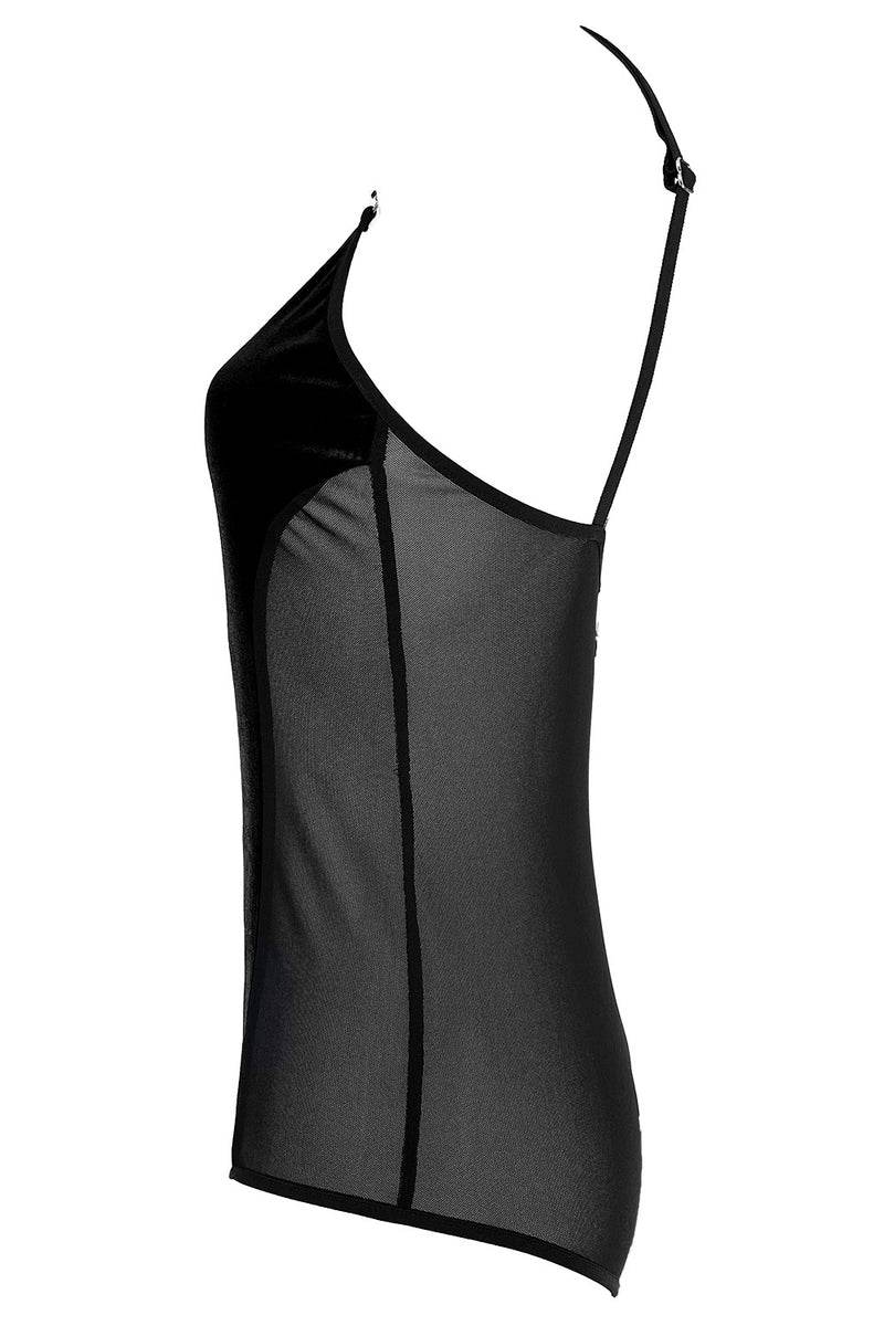 Riti Velvet + Mesh Body - Black